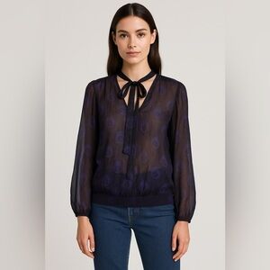 Michael Kors Tie Neck Blouse – Color: Iris | Size M